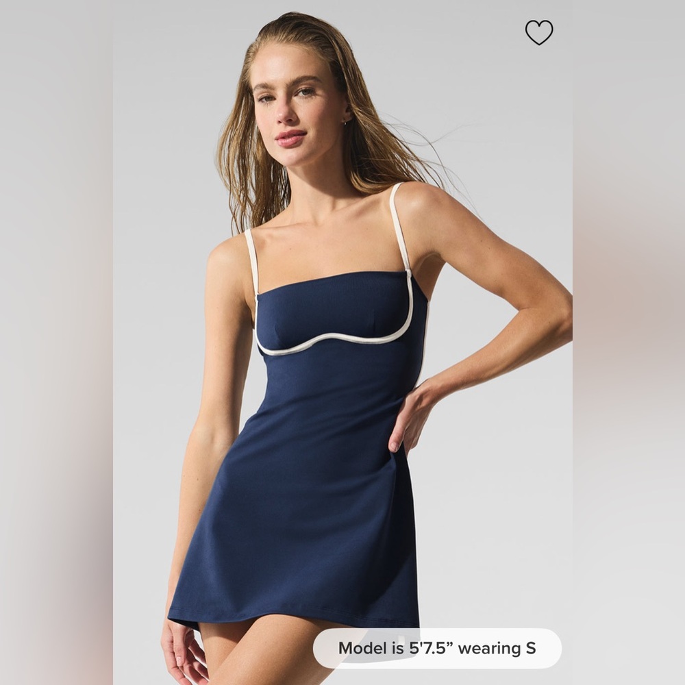 Alo Yoga Airbrush Streamlined Dress Navy/Ivory XXS